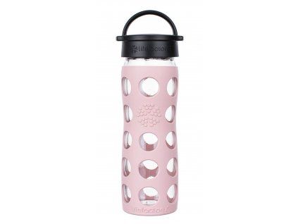 Skleněná láhev Lifefactory 475 ml klasický uzávěr (Barva Desert Rose)