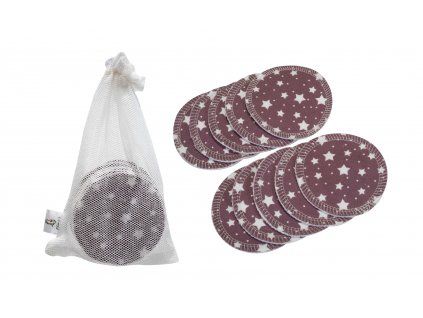 Odličovací tamponky z biobavlny - Lila Stars 10 ks